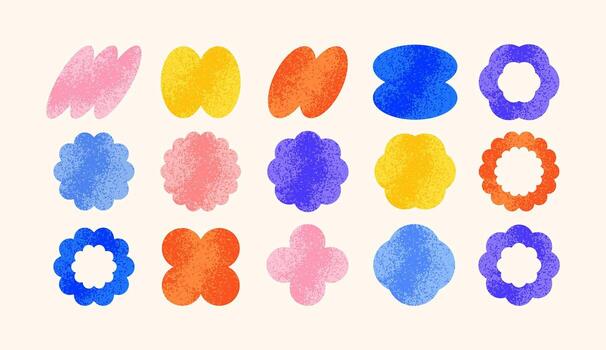 conjunto de geométrico formas y granoso textura vector