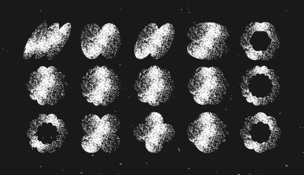 Set of geometric shapes,forms with texture vector