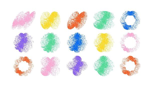 conjunto de geométrico formas con granoso grunge textura vector