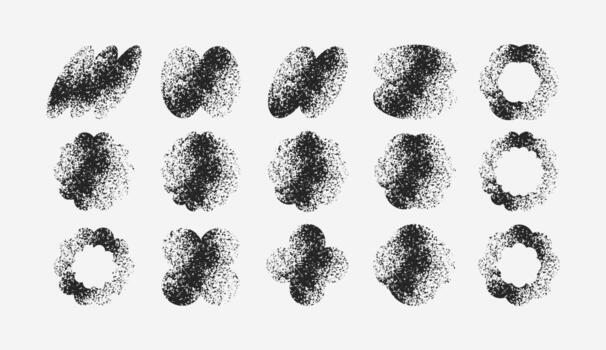 conjunto de geométrico formas con grunge textura vector