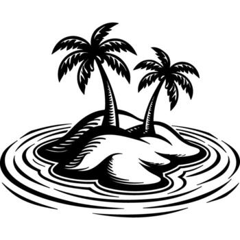 Uninhabited island view from above from a bird eye view vector