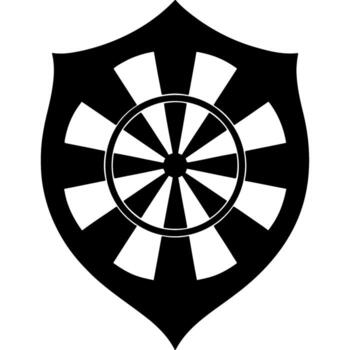 Board target in shape of a shield marked for playing darts vector