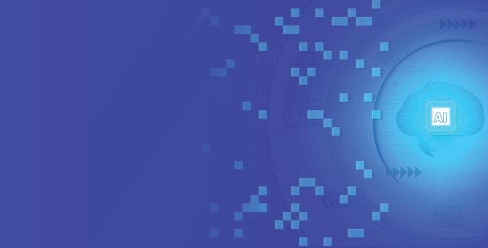 AI Technology Futuristic Background with Digital Brain illustration vector