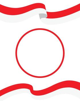 Red and White Abstract Frame vector