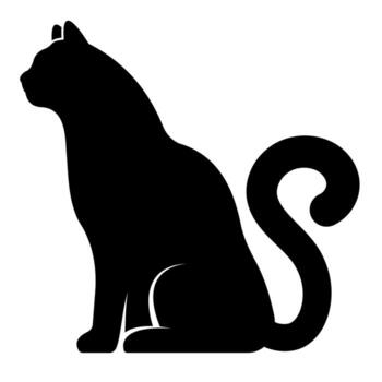 Cat sits quietly with tail in shape of question mark vector