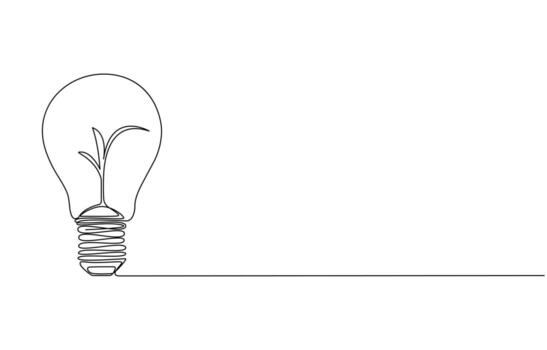 Lightbulb with sprout idea, innovation, and growth concept vector