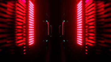 rosa rosso e turchese infinito tunnel con neon equalizzatore sfondo vj ciclo continuo nel 4k video