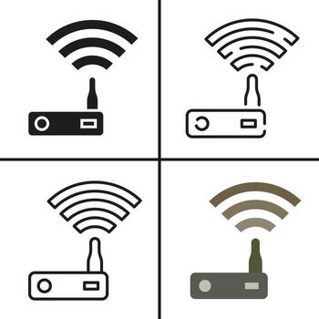 Collection of internet symbol in trendy flat style isolated on white background. Wi-Fi router icon. vector