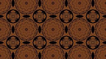 caleidoscópio vintage retro círculo padronizar mosaico fundo. Sombrio Castanho desatado floral padronizar. moderno fundo. video