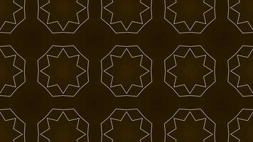 caleidoscópio vintage retro círculo padronizar mosaico fundo. Castanho linha geométrico padronizar. video