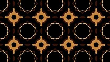 caleidoscópio vintage retro flor padronizar mosaico fundo. abstrato desatado padronizar com Sombrio Castanho círculos. video