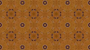 caleidoscópio vintage retro círculo padronizar mosaico fundo. Castanho couro textura. único padronizar. video
