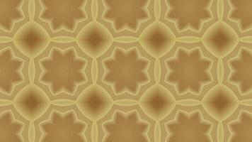 Kaleidoscope vintage retro circle pattern mosaic background. soft brown flower pattern. video