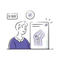 un ilustración de X rayo examen en de moda diseño estilo vector
