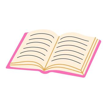 The book is a guide to drawing and is illustrated with various examples. The cover is pink and features a simple design. The book is open to a page with a title and a few lines of text vector