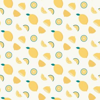 limón modelo con limones y rebanadas vector