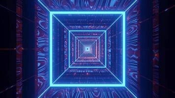 roterad vj slinga bakgrund med fyrkant tunnel video