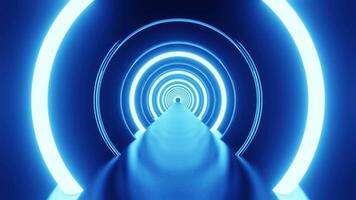 marcha ré comovente através a azul anel túnel fundo vj ciclo video