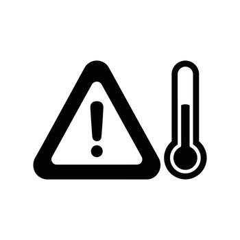 Arte de advertencia firmar para alto temperatura aislado en blanco fondo, indicando un potencial motor sobrecalentar o sistema fracaso en un vehículo vector