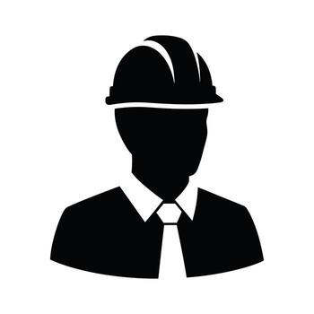 Art of a faceless engineer in a suit and helmet, isolated on white background, representing construction, safety, and professional expertise in the field vector