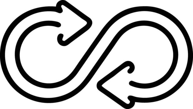 Infinity loop arrows illustration for continuous flow and endless cycle concept design element vector