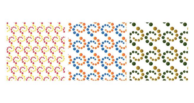 Vibrant Abstract Swirl Polka Dot Pattern in different color variations and style vector