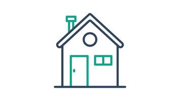 hus ikon animerad. animerad ikon relaterad till möbel. lämplig för användare gränssnitt, förse visuell respons och Mer. alfa kanal, transparent bakgrund video