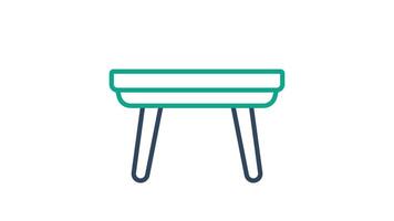 tavolo icona animato. animato icona relazionato per arredamento. adatto per utente interfaccia, fornire visivo risposta e di più. alfa canale, trasparente sfondo video