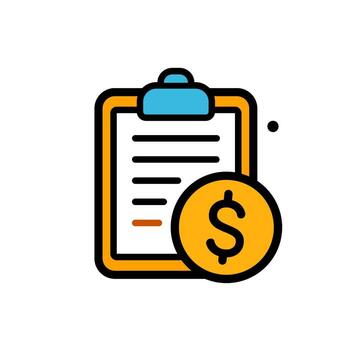 Financial report with a dollar coin icon suitable for presentations, financial articles, website graphics, business reports, investment content, and marketing materials. vector
