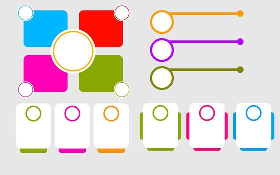 Infographics elements squares circles rectangles lines and dots. vector