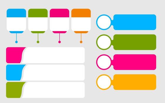 infografía elementos con de colores bloques y blanco blanco texto áreas vector