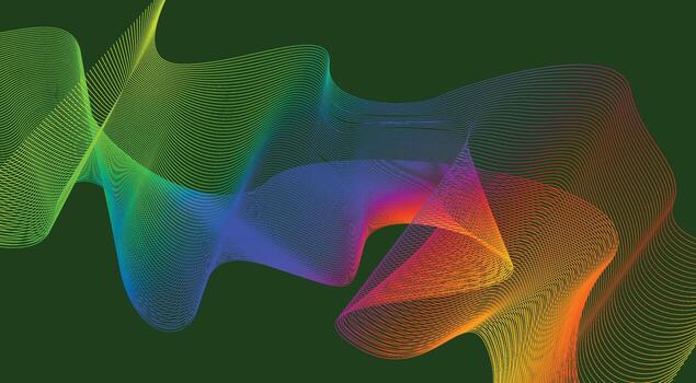 Blend Wavy Lines Curved Background Green Colorful Gradient Abstract Design Illustration vector