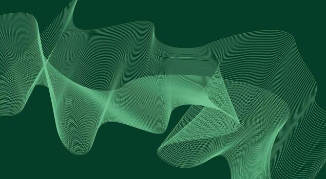 Blend Wavy Lines Curved Background Green Cyan Color Abstract Design Illustration vector