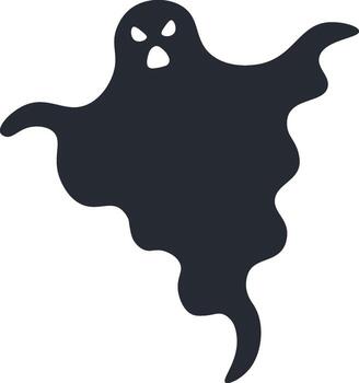 Dark ghost with an angry expression floating in the air, enhancing Halloween projects by creating a spooky, eerie atmosphere perfect for evoking chills and thrills vector