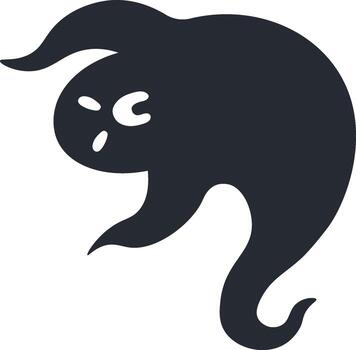 oscuro fantasma con dos cuernos y un enojado expresión flotante en el aire, creando un escalofriante atmósfera Perfecto para Víspera de Todos los Santos temática proyectos y celebraciones vector