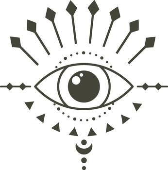 Radiating energy from a mystical eye of providence, surrounded by intricate esoteric symbols, creating an atmosphere filled with spirituality and deep mystery vector