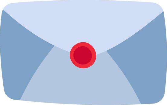 Closed light blue envelope featuring a red wax seal, symbolizing security, privacy, and official communication, ideal for conveying important messages and correspondence vector