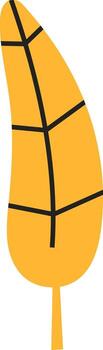 sencillo ilustración de un amarillo otoño hoja que cae desde un árbol, demostración sus las venas en un minimalista y estilizado forma, Perfecto para representando otoño temporada vector