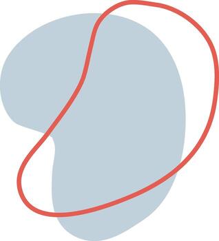 minimalista resumen antecedentes presentando un suave pastel ligero azul orgánico gota emparejado con un vibrante rojo curvo línea, creando un sencillo aún moderno diseño elemento para varios aplicaciones vector