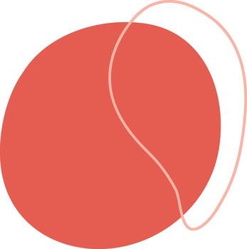 Minimalist abstract background featuring a large red circle partially covered by a light pink freeform shape, creating a simple yet modern design vector