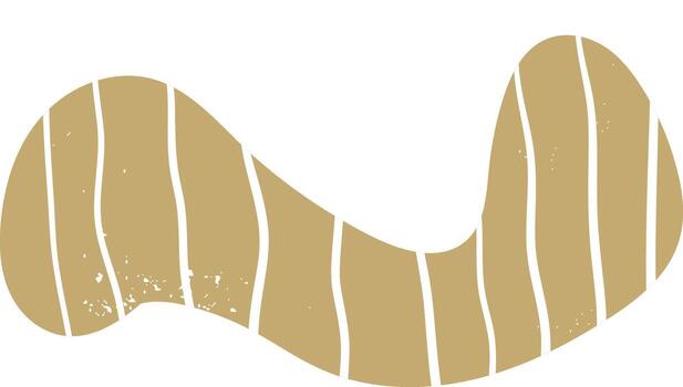 Abstract curved shape featuring vertical beige and white stripes creates a visually appealing decorative element, suitable for various design projects vector