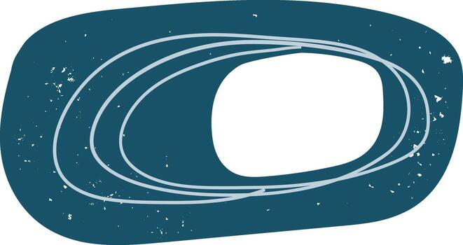 Abstract blue shape with grunge texture and curved lines creating a modern and artistic design, perfect for backgrounds, posters, or any creative project vector