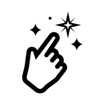 An index finger sparkles with glitters, creating a magical and enchanting moment on white background vector