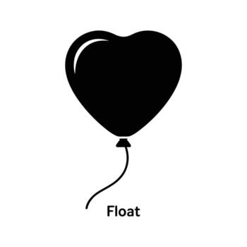 A heart shaped balloon with a string is floating up on white background vector
