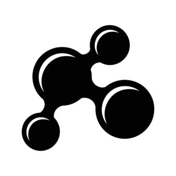 Abstract black interconnected circle symbol is displayed on a white background vector