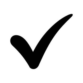 sencillo negro cheque marca curvas en contra el blanco antecedentes creando un negrita declaración vector