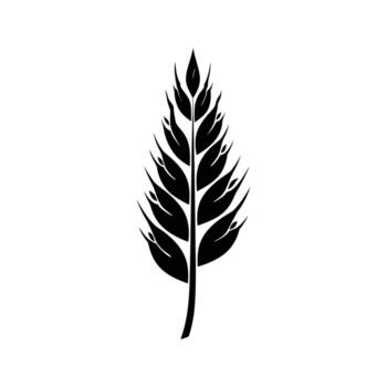 Silhouette of a wheat stalk displays its leaves in a simple yet elegant form on transparent background vector