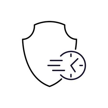 Delivery near Shield Minimalistic Sign for Web and Graphic Design, Apps, Banners, Social Network and Cards vector