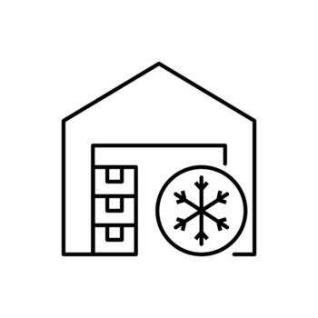 Cold Storage Outline Linear Image for Graphic and Web Design, Apps, Adverts, Various Cards vector