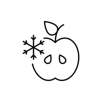 Frozen Apple Outline Simple Linear Image Collection. Editable Stroke. Perfect for Web Sites, Books, Cards, Apps vector